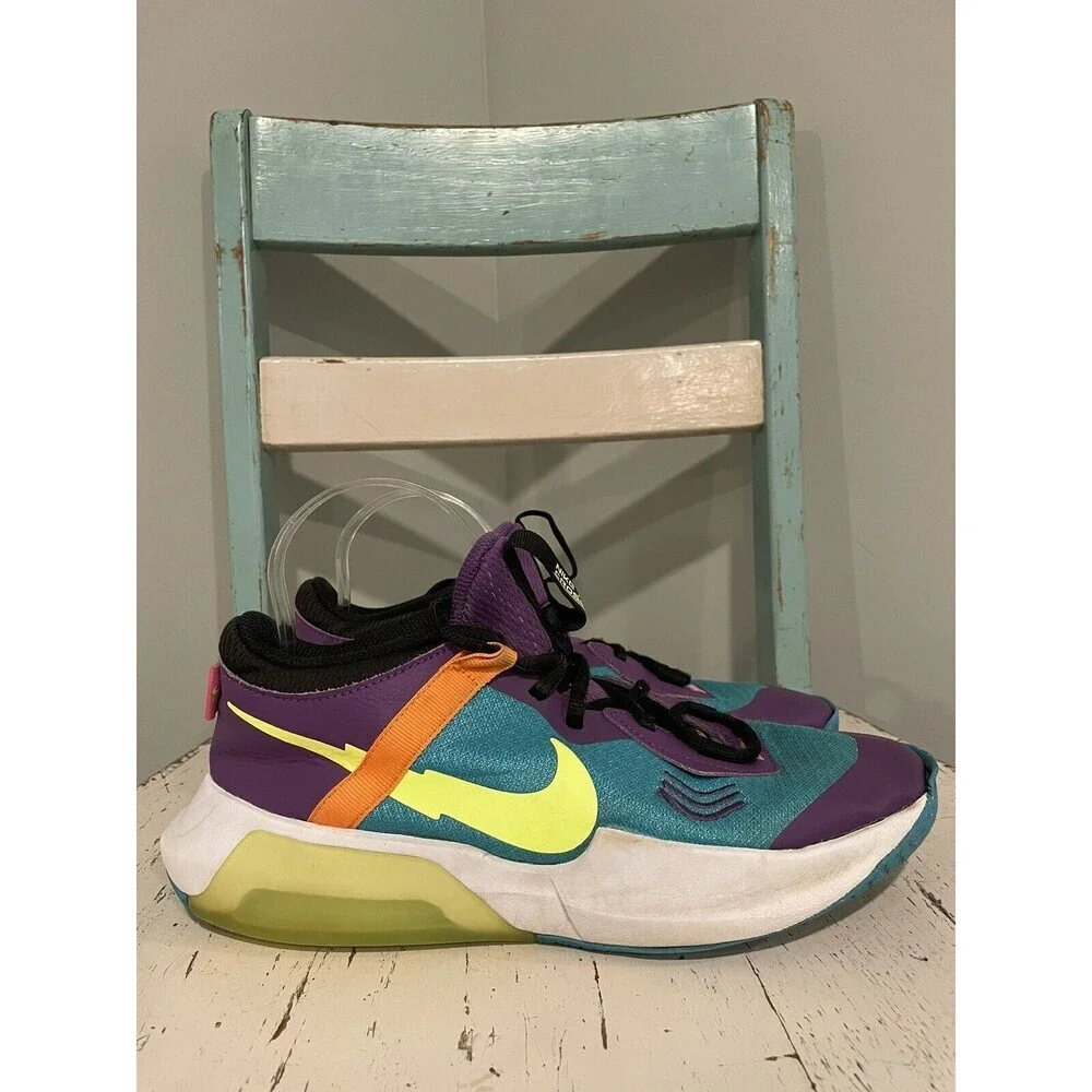 NIKE AIR ZOOM CROSSOVER BASKETBALL Big Kid Shoes Sz 7 Teal Volt Purple Sneaker